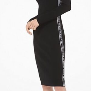 Michael Kors Elegant Black Long Sleeve Dress